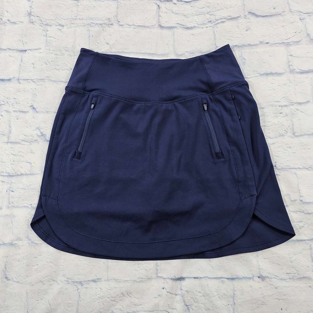 Athleta Fairway Golf Skort Women S Blue Navy 18" Athletic Tennis Skirt Pockets